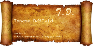 Tancsa Dávid névjegykártya